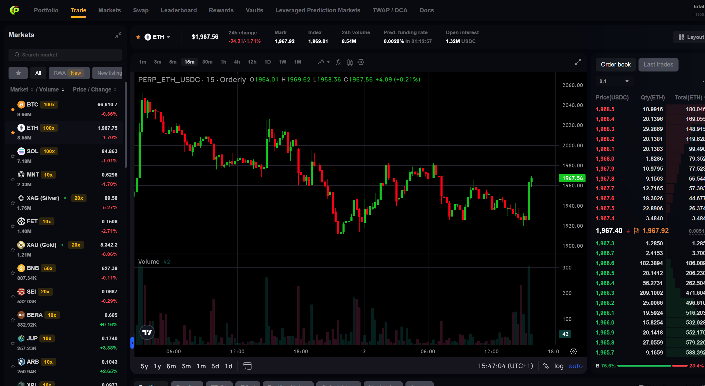 Clutch Perps Trading Interface